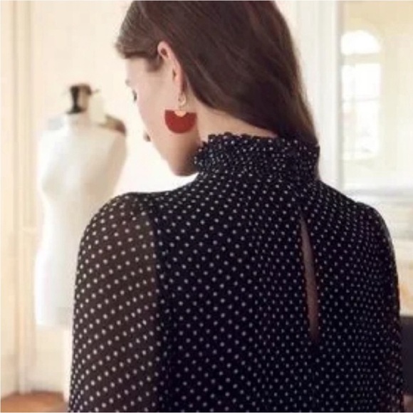 Sezane Olivia dress, silk black and white polka dots size 34 EUC - Picture 3 of 9